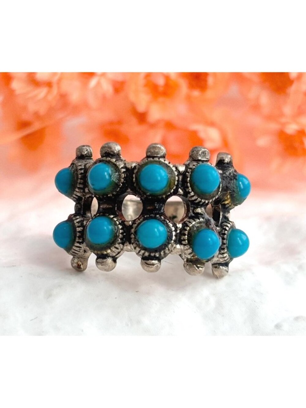 Joseph Esposito Natural Turquoise Sterling Silver 925 Vintage Ring - sz 6.75